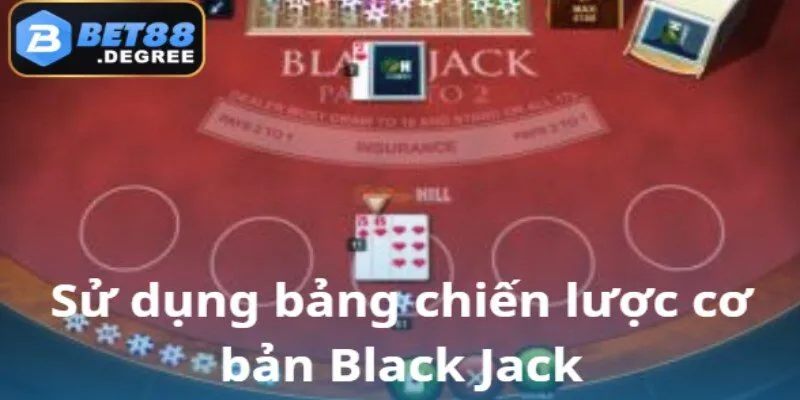 Black Jack – Game bài chiến thuật đắng cấp tại Bet88 4 Áp dụng bảng hướng dẫn chiến lược khi chơi Black Jack