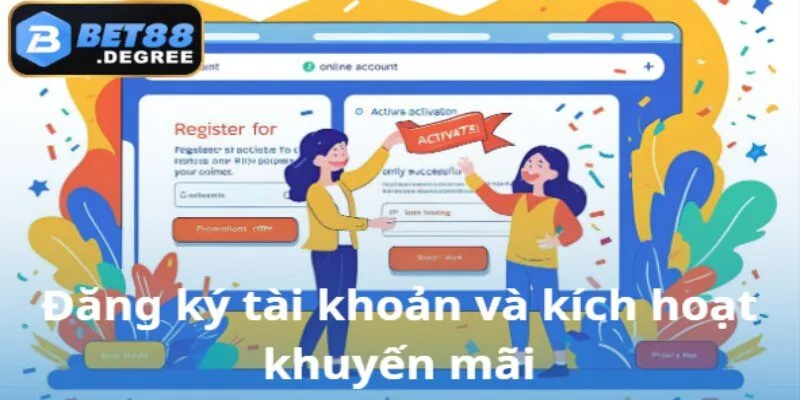 Tạo tài khoản người chơi và bật ưu đãi khuyến mãi.